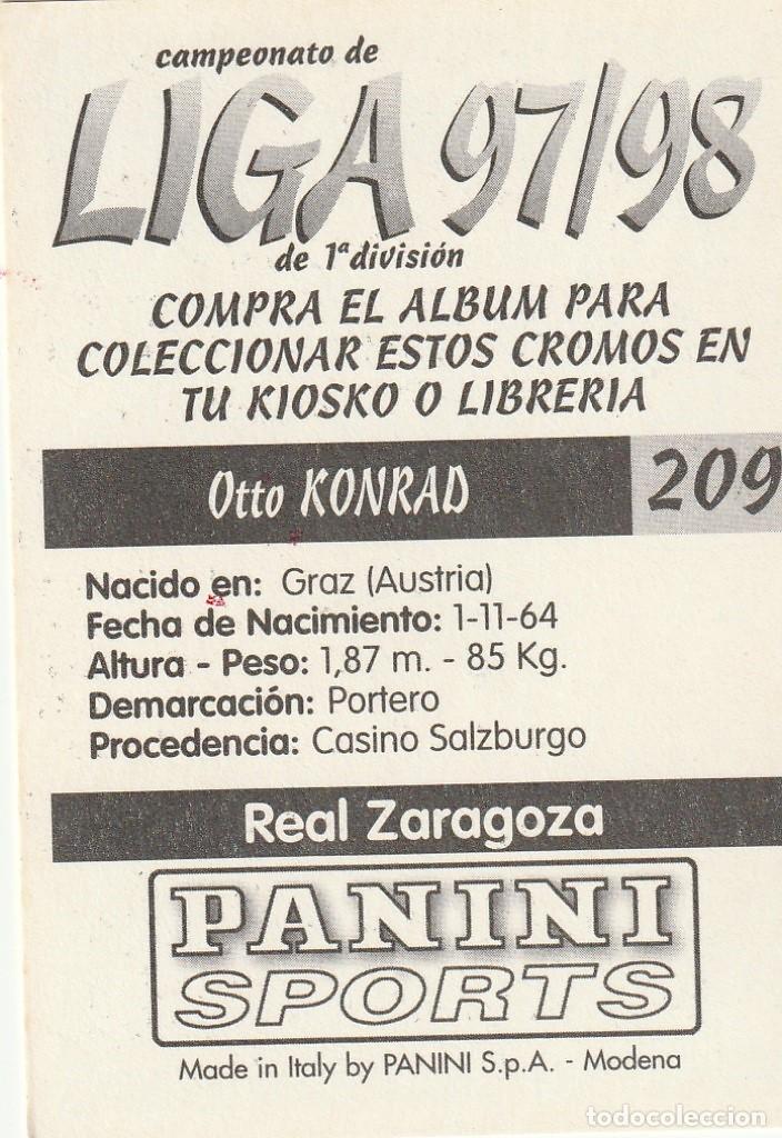 Cromos de f&uacute;tbol: PANINI 97-98. KONRAD. NUNCA PEGADO. - Foto 2