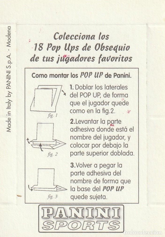 Cromos de f&uacute;tbol: PANINI 97-98. SINVAL POP UP. NUNCA PEGADO. - Foto 2