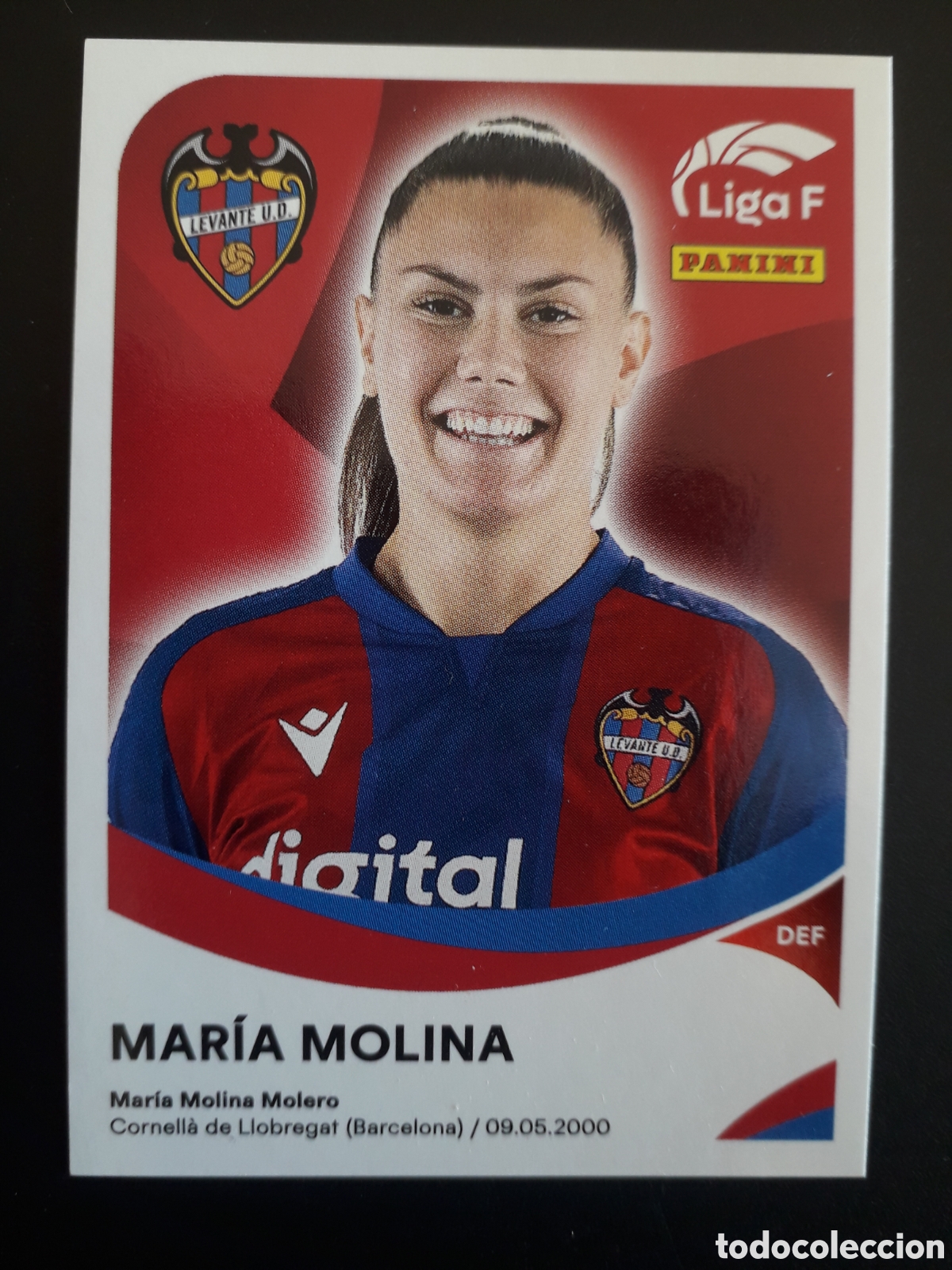 Cromos de f&uacute;tbol: MAR&Iacute;A MOLINA LEVANTE N&deg; 208 LIGA F FEMENINA 2024 2025 24 25 PANINI PEDIDO M&Iacute;NIMO 3&euro;