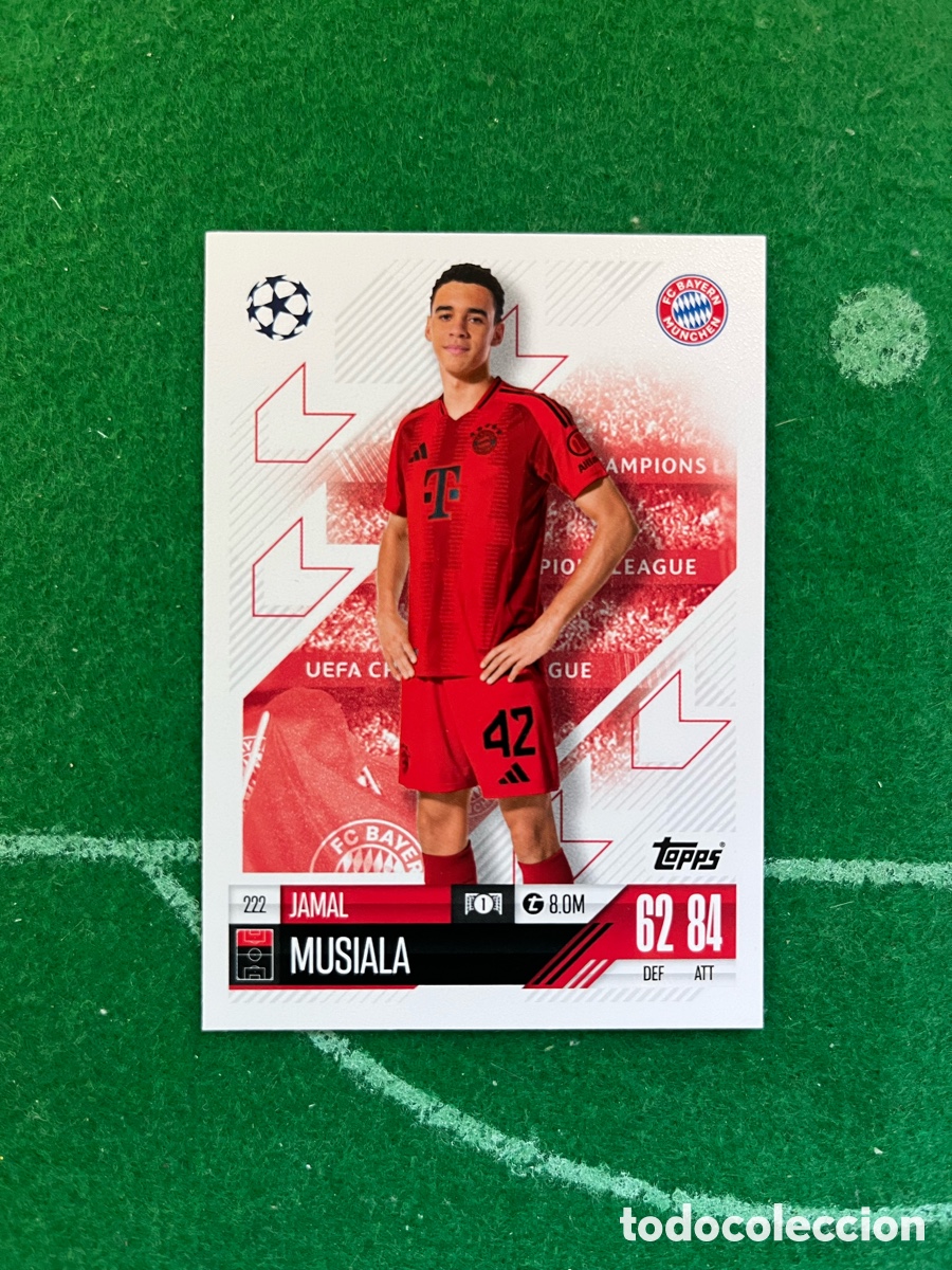 Fu&szlig;ball-Sticker: 222 JAMAL MUSIALA BAYERN DE M&Uacute;NICH MATCH ATTAX 2024 2025 TOPPS