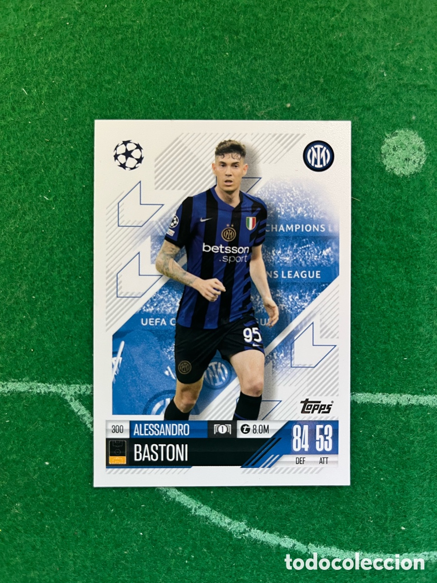 Fu&szlig;ball-Sticker: 300 ALESSANDRO BASTONI INTER DE MIL&Aacute;N MATCH ATTAX 2024 2025 TOPPS