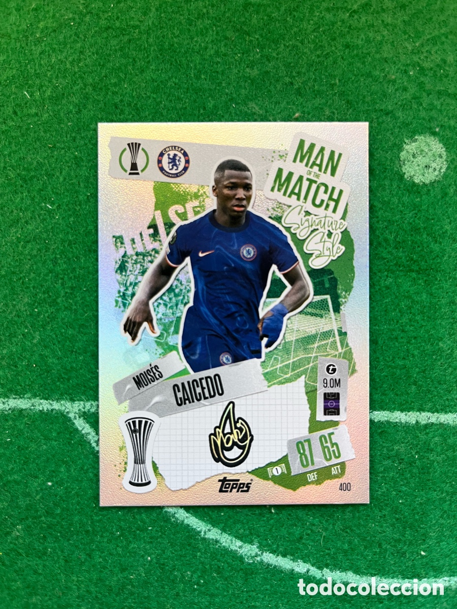 Fu&szlig;ball-Sticker: 400 MOISES CAICEDO CHELSEA MATCH ATTAX 2024 2025 TOPPS MAN OF THE MATCH