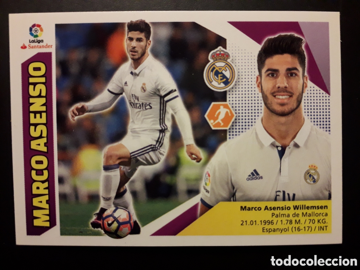 Cromos de F&uacute;tbol: MARCO ASENSIO REAL MADRID N&deg; 13 ED ESTE 2017 2018 17 18 SIN PEGAR PEDIDO M&Iacute;NIMO 3&euro;
