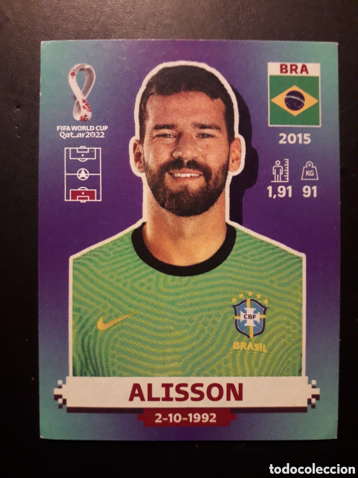 Cromos de F&uacute;tbol: ALISSON BRASIL N&deg; 3 COPA MUNDIAL DE F&Uacute;TBOL QATAR 2022 22 PANINI SIN PEGAR PEDIDO M&Iacute;NIMO 3&euro;
