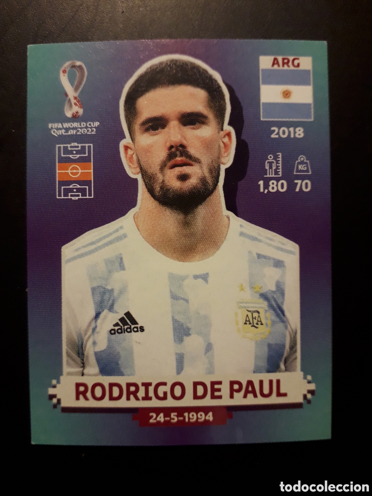 Cromos de F&uacute;tbol: RODRIGO DE PAUL ARGENTINA N&deg; 10 COPA MUNDIAL DE F&Uacute;TBOL QATAR 2022 22 PANINI SIN PEG PEDIDO M&Iacute;NIMO 3&euro;