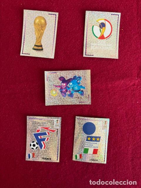 Football Stickers: PANINI MUNDIAL KOREA JAPON 2002 - LOTE DE 5 CROMOS BRILLANTES DIFERENTES