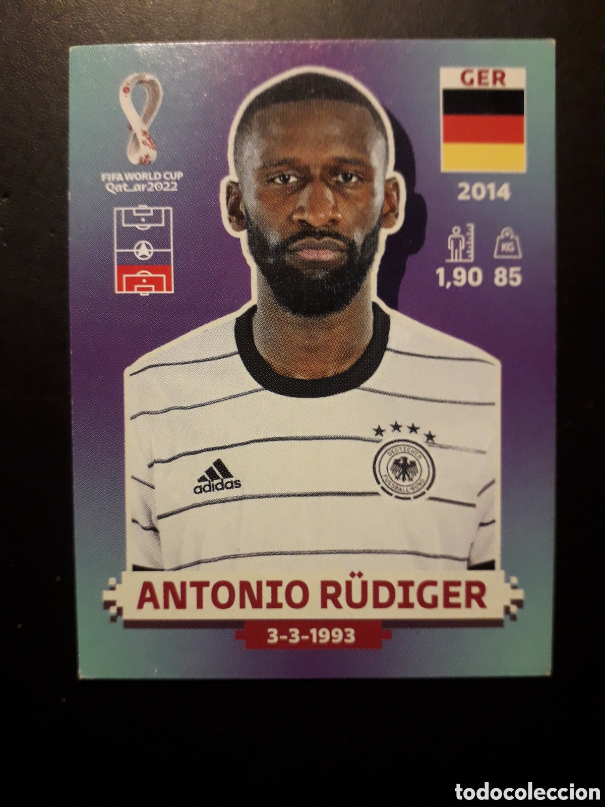 Cromos de F&uacute;tbol: ANTONIO R&Uuml;DIGER ALEMANIA N&deg; 9 COPA MUNDIAL DE F&Uacute;TBOL QATAR 2022 22 PANINI SIN PEGAR PEDIDO M&Iacute;NIMO 3&euro;