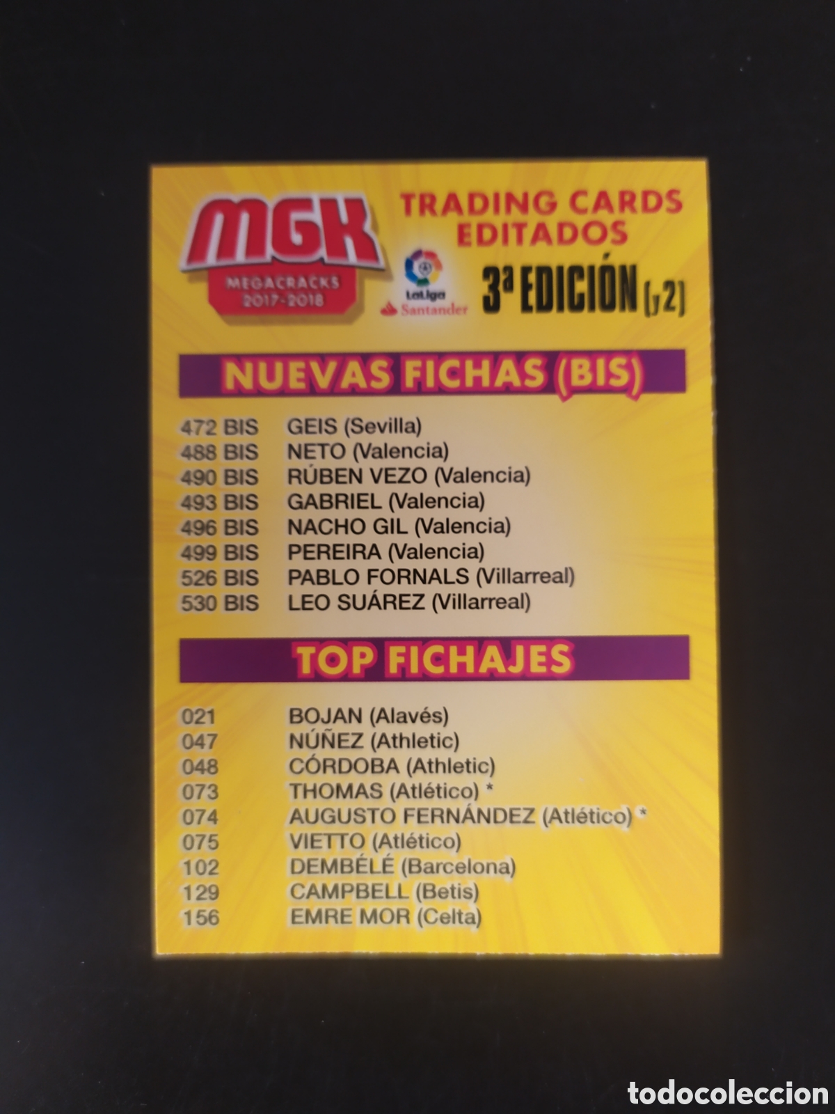 Cromos de f&uacute;tbol: Megacracks 2017 2018 17 18 panini indice 3 edicion 2 fichajes bis top fichajes