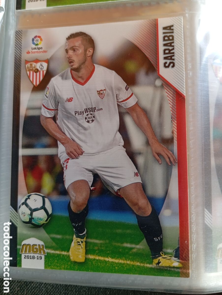 Cromos de F&uacute;tbol: Sarabia Sevilla Ficha Cromo de futbol Megacracks 2018-2019 Liga Santander MGK 18-19 Panini