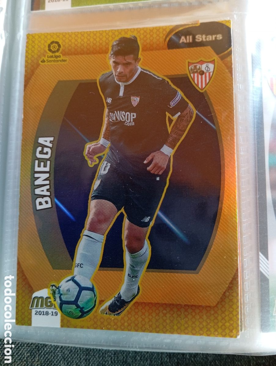 Cromos de F&uacute;tbol: ALL STARS Banega Sevilla Ficha Cromo de futbol Megacracks 2018-2019 Liga Santander MGK 18-19 Panini