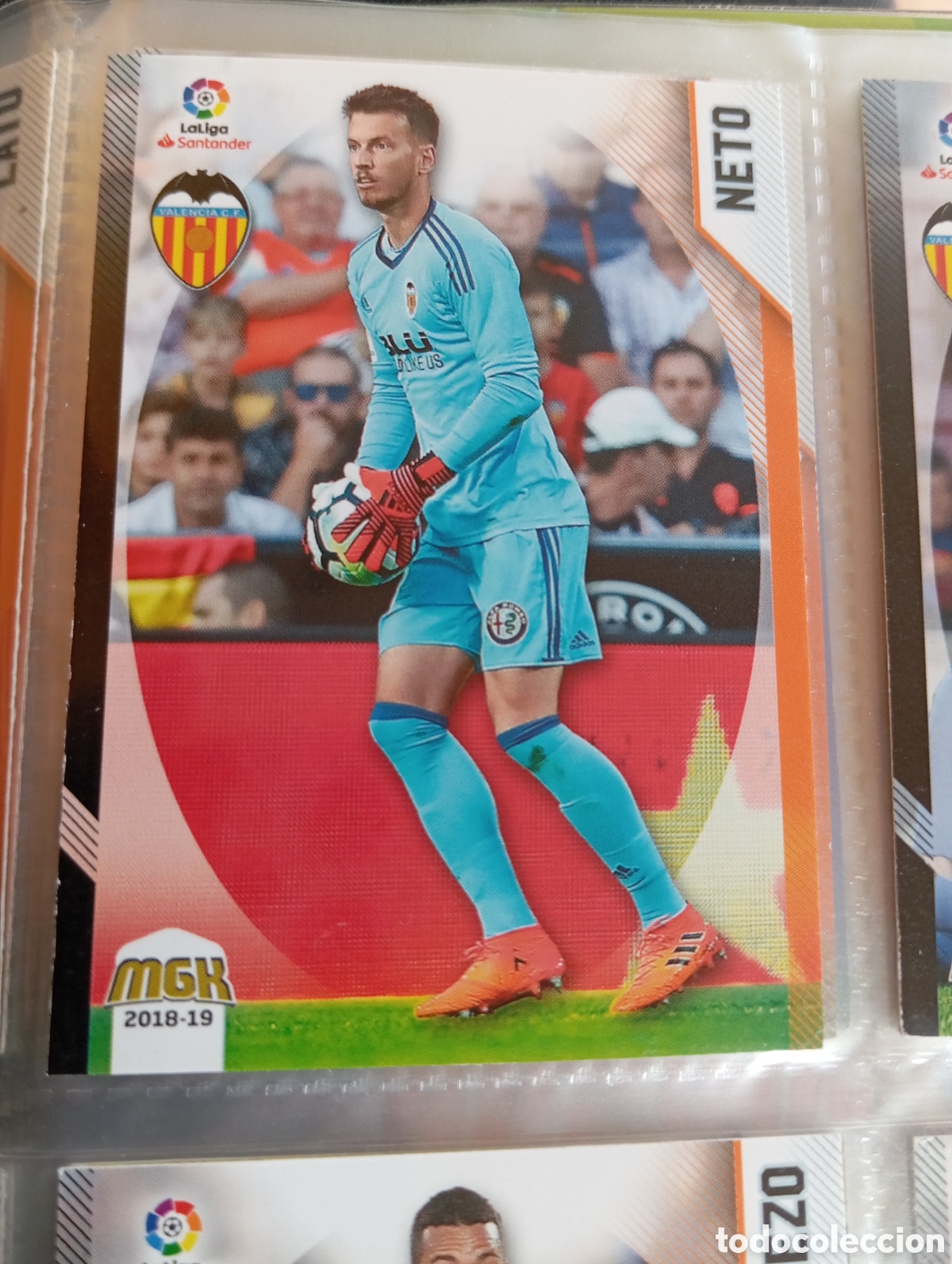 Cromos de F&uacute;tbol: Neto Valencia Ficha Cromo de futbol Megacracks 2018-2019 Liga Santander MGK 18-19 Panini