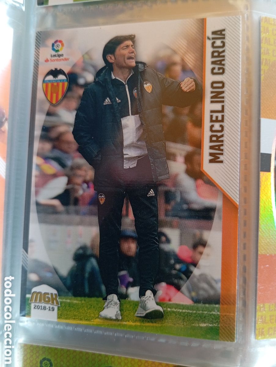 Cromos de Futebol: Marcelino Garcia Valencia Ficha Cromo de futbol Megacracks 2018-2019 Liga Santander MGK 18-19 Panini