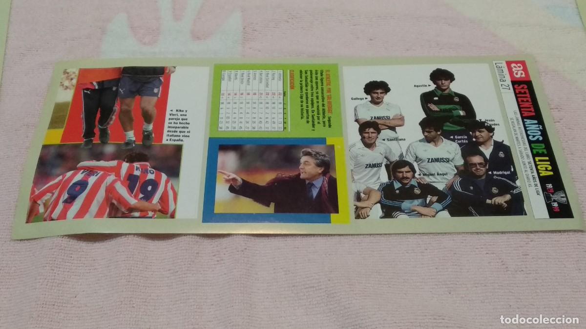 Cromos de f&uacute;tbol: L&Aacute;MINA 27 DIARIO AS SETENTA A&Ntilde;OS DE LIGA CROMOS PEGATINAS SIN USAR