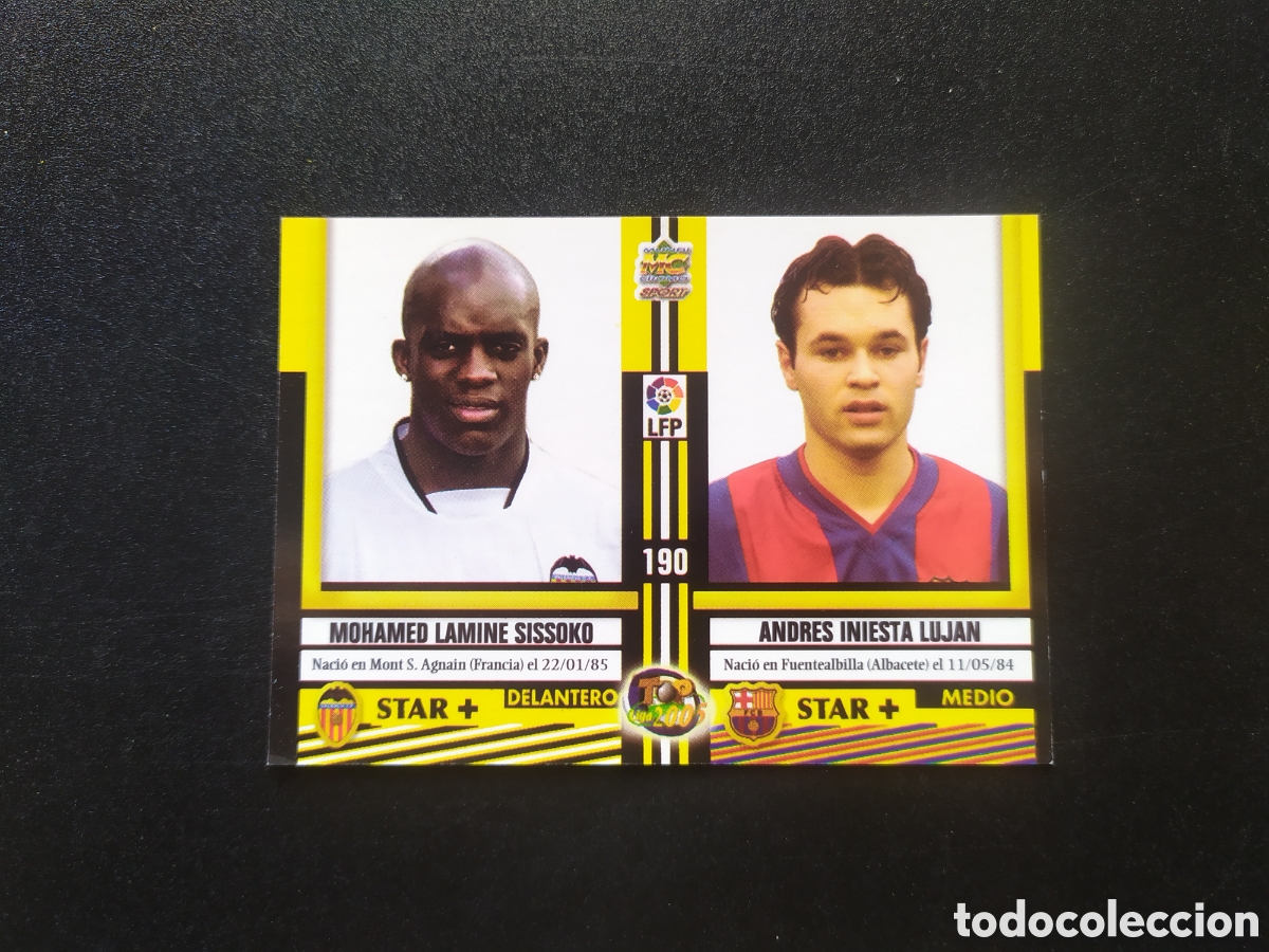 Cromos de F&uacute;tbol: Mundicromo top 2004 2005 04 05 Iniesta Sissoko Pablo Amo Portillo mate n&deg; 190