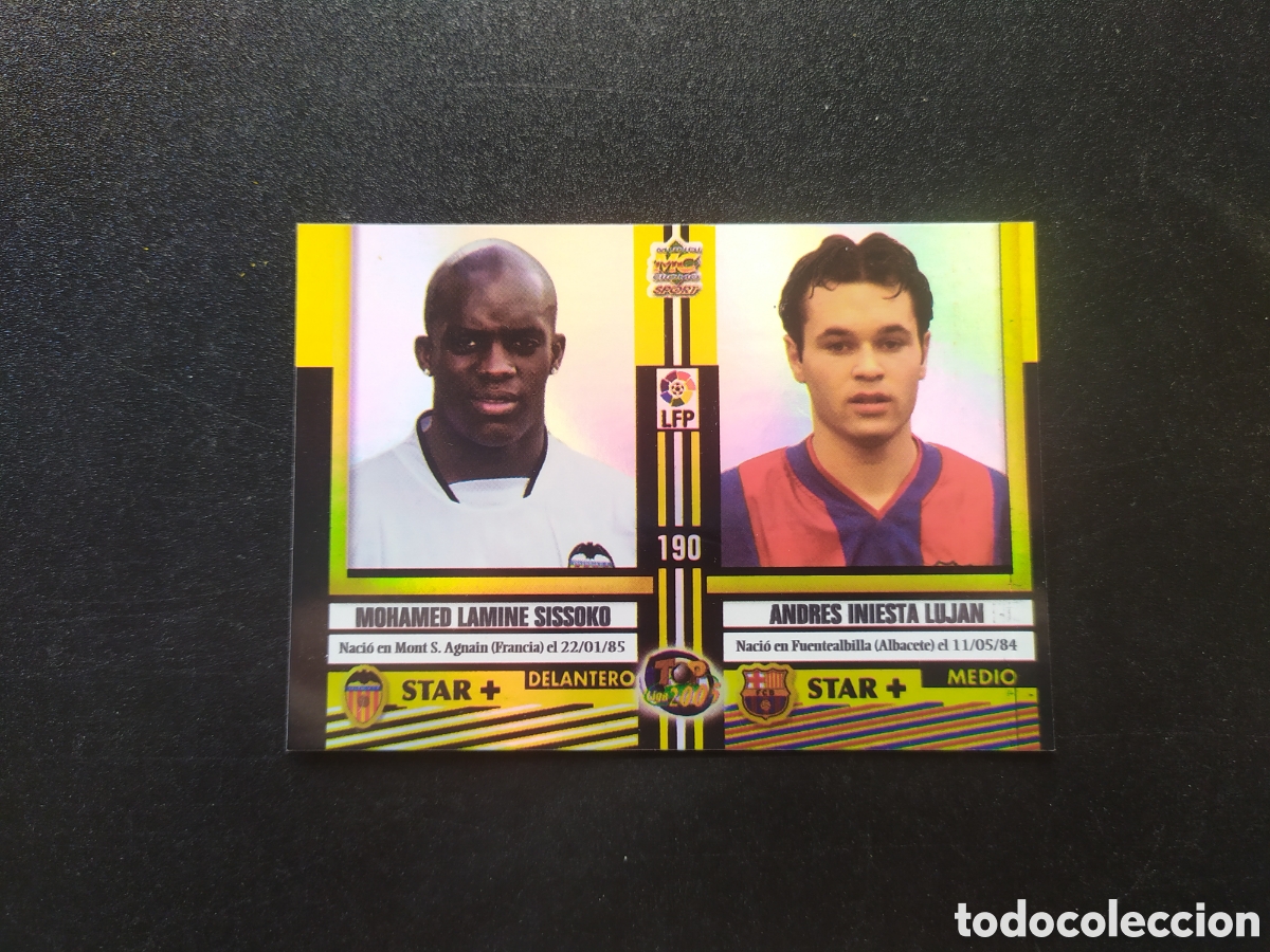 Cromos de F&uacute;tbol: Mundicromo top 2004 2005 04 05 Iniesta Sissoko Pablo Amo Portillo brillo n&deg; 190