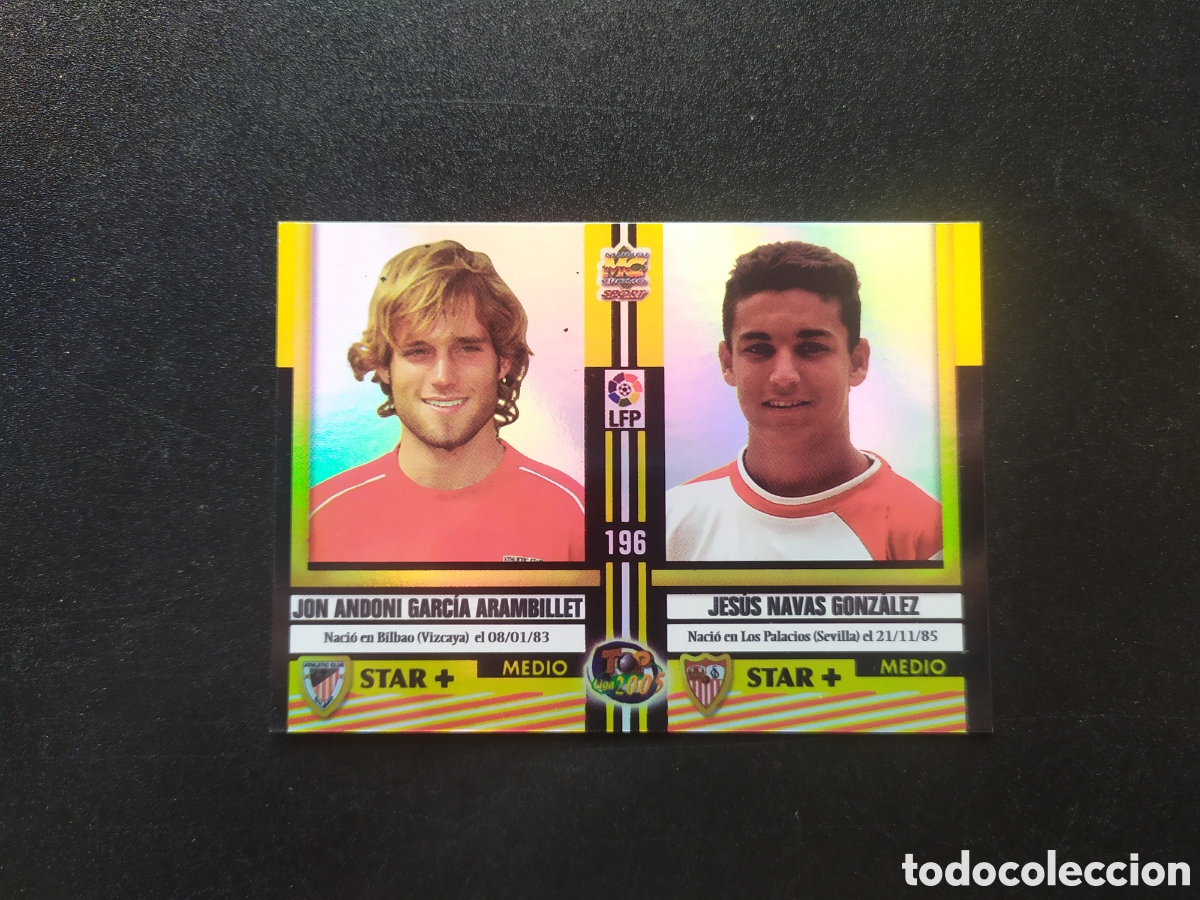 Cromos de f&uacute;tbol: Mundicromo top 2004 2005 04 05 Jon Garc&iacute;a Jes&uacute;s Navas rookie Jorge H&eacute;ctor Font brillo n&deg; 196
