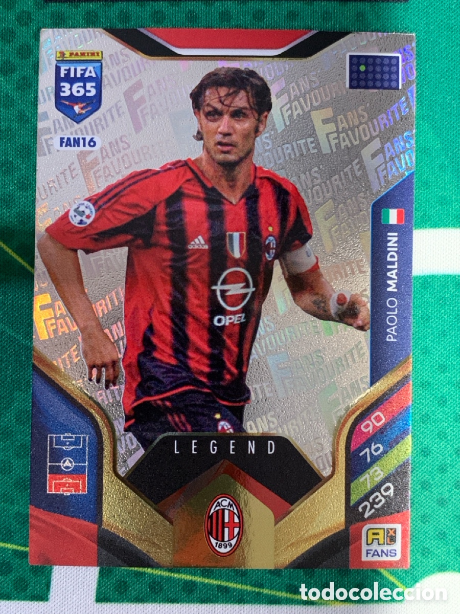 Cromos de F&uacute;tbol: FAN16 Paolo Maldini AC Milan FANS / Legend ADRENALYN FIFA 365 2026