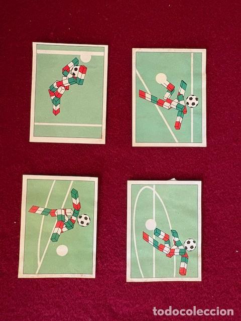 Cromos de f&uacute;tbol: PANINI MUNDIAL ITALIA 90 COCA COLA (URUGUAY) - LOTE DE 4 CROMOS - MASCOTA CIAO - DESPEGADA DE ALBUM