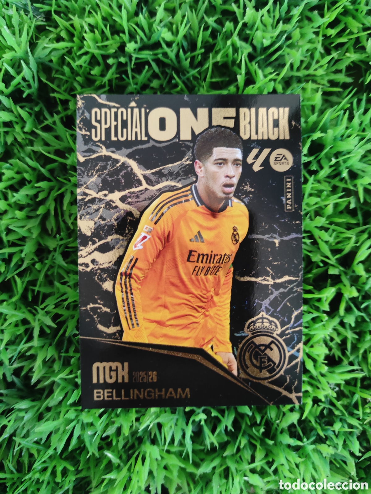 Cromos de f&uacute;tbol: Bellingham Real Madrid SPECIAL ONE BLACK Megacracks 25-26