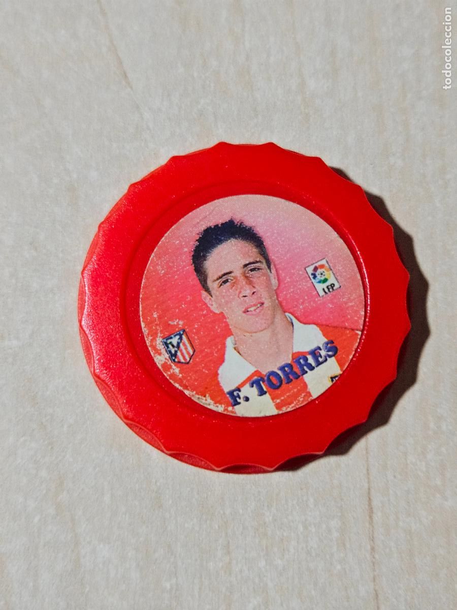Cromos de F&uacute;tbol: COLECCI&Oacute;N ANTIGUA CHAPA DE PL&Aacute;STICO LIGA DE FUTBOL TOSFRIT FERNANDO TORRES