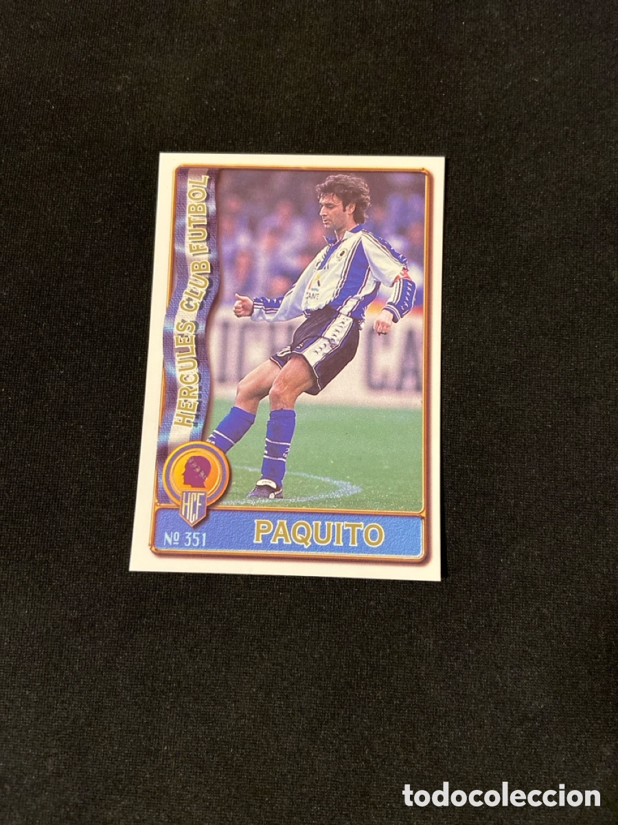Football Stickers: PAQUITO 351 (HERCULES) MUNDICROMO 1996-1997 96 97 FICHAS LIGA F-1
