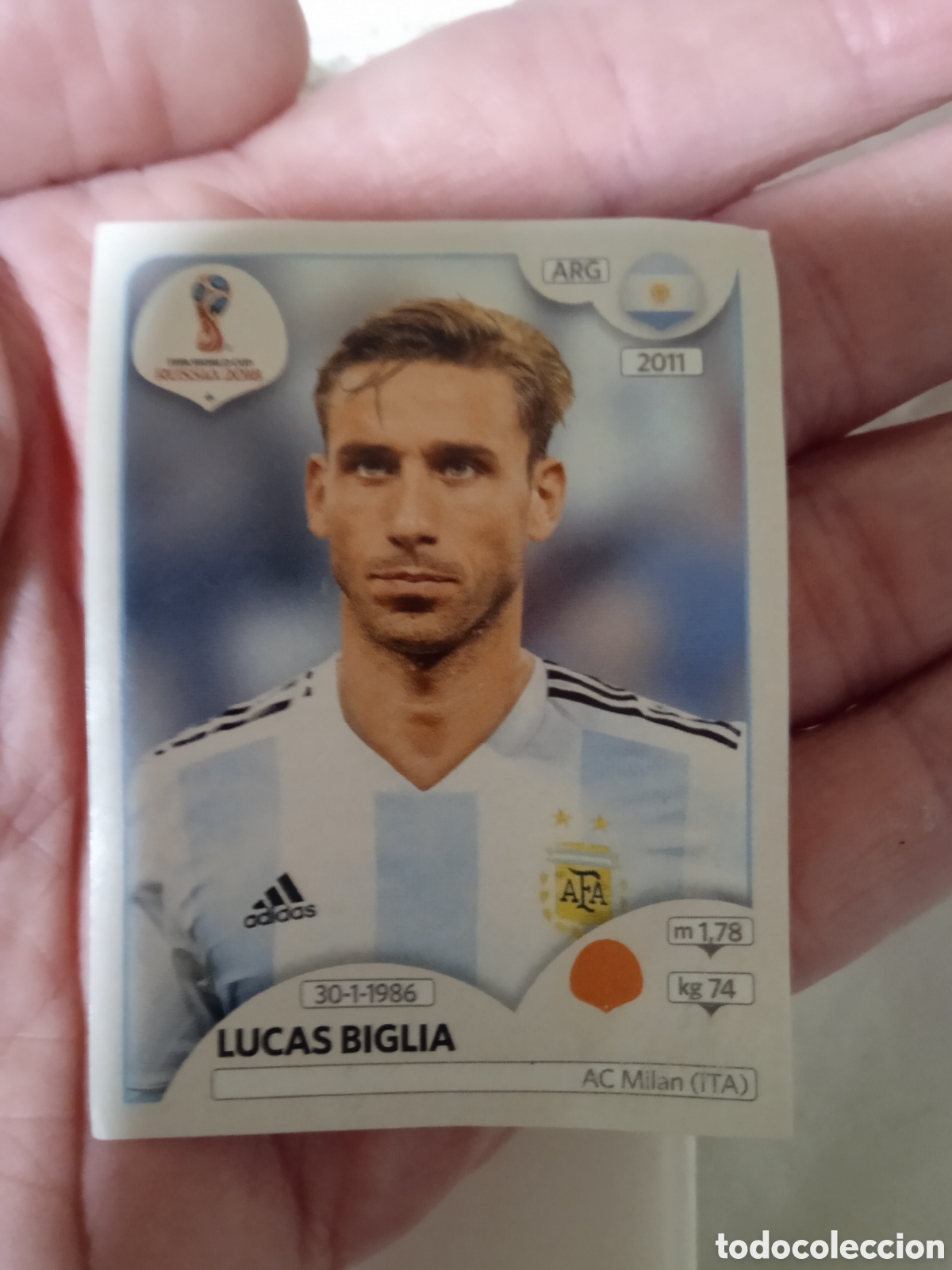 Cromos de f&uacute;tbol: Cromo Lucas biglia. Rusia 2028
