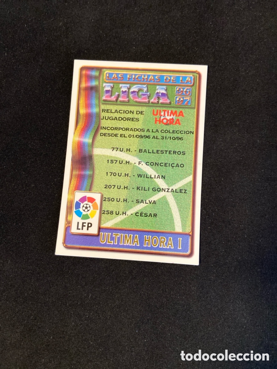 Fu&szlig;ball-Sticker: INDICE ULTIMA HORA I MUNDICROMO 1996-1997 96 97 FICHAS LIGA F-1
