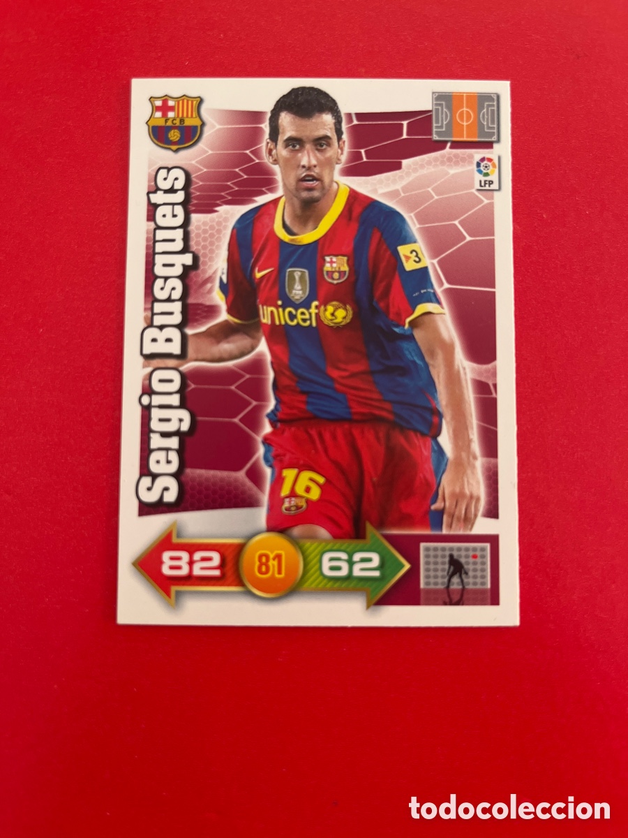 Cromos de f&uacute;tbol: SERGIO BUSQUETS F.C.BARCELONA 62 ADRENALYN 2010 2011 PANINI XL 10 11 CARTA CROMO FUTBOL