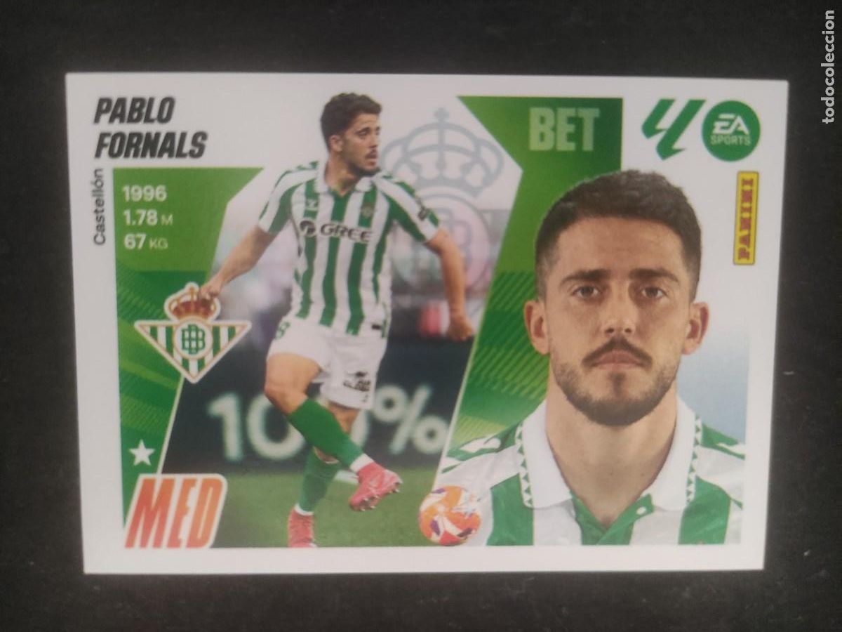 Cromos de F&uacute;tbol: LIGA ESTE 2025-26. #14 PABLO FORNALS. REAL BETIS BALOMPI&Eacute;.