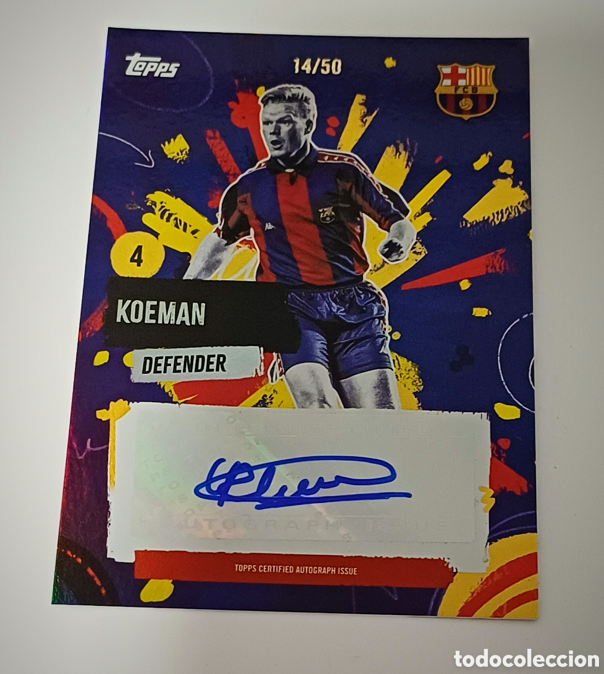 Cromos de f&uacute;tbol: Koeman aut&oacute;grafo 14/50 Topps - Foto 1