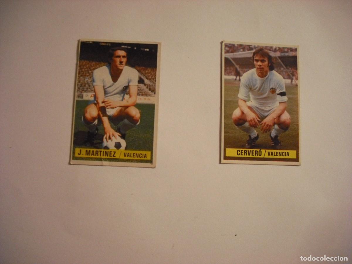 Cromos de Futebol: LIGA 1974 / 75 , LOTE DE 2 CROMOS DEL VALENCIA : CERVERO Y J. MARTINEZ, ED. ESTE . NUNCA PEGADO