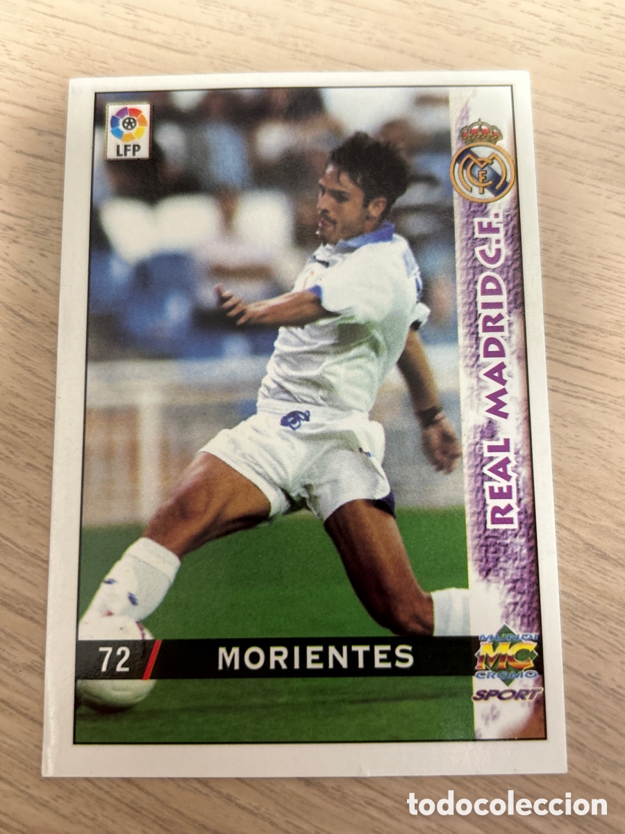Cromos de F&uacute;tbol: MORIENTES N&ordm; 72 (REAL MADRID) MUNDICROMO FICHAS LIGA 98 99 1998 1999 MC CROMO CARD FICHA