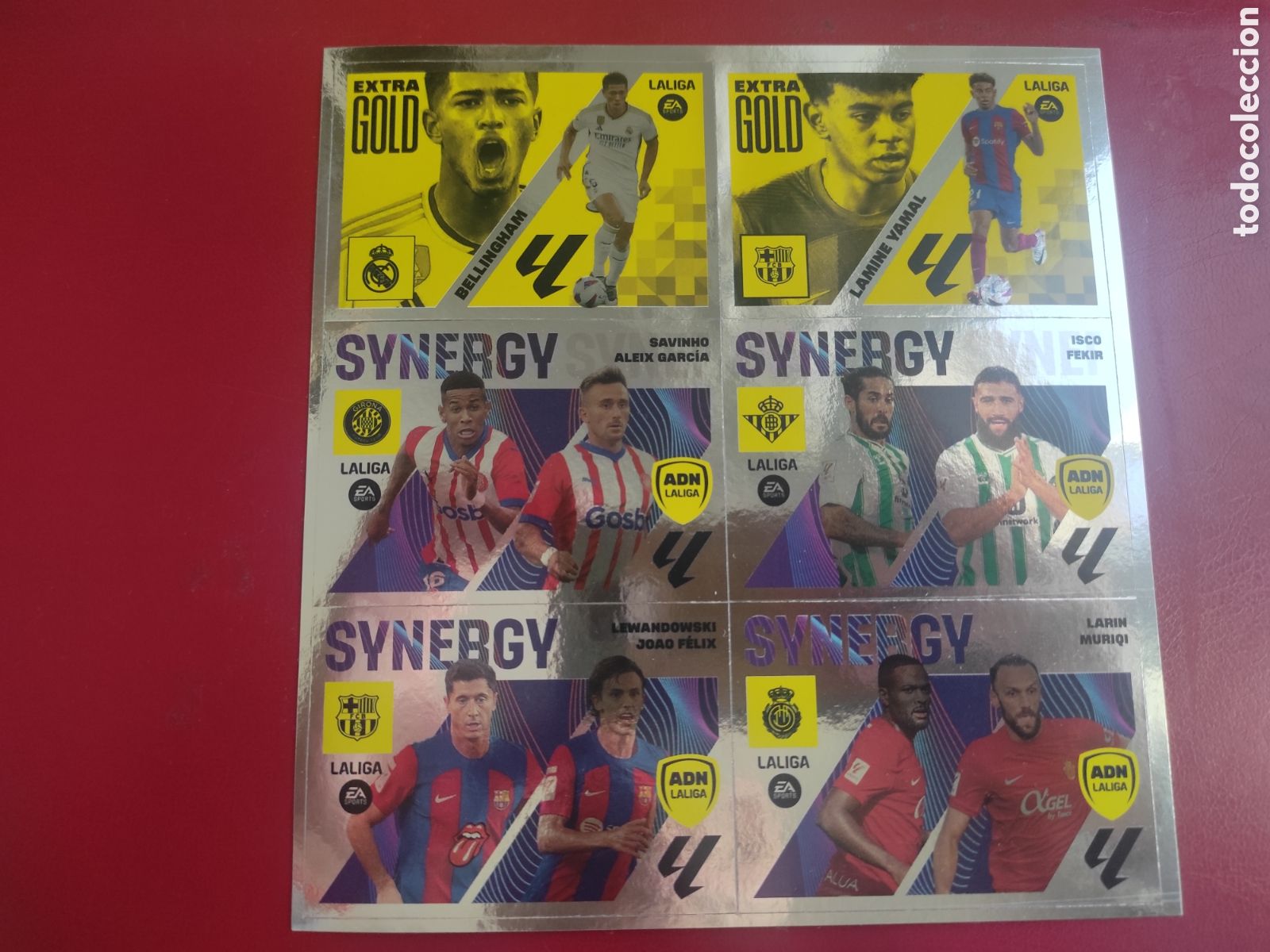 Cromos de F&uacute;tbol: Lamine Yamal-Bellingham Lamina Extra Gold Revista Jugon Liga Este 23-24 NUNCA PEGADO