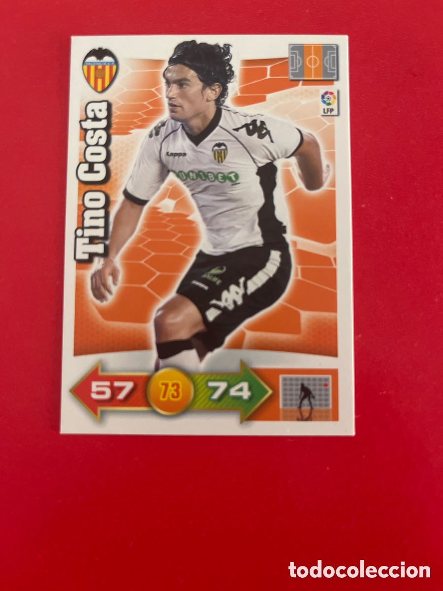 Cromos de F&uacute;tbol: TINO COSTA VALENCIA C.F. 316 ADRENALYN 2010 2011 PANINI XL 10 11 CARTA CROMO FUTBOL