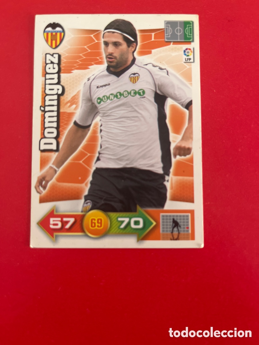 Cromos de F&uacute;tbol: DOMINGUEZ VALENCIA C.F. 324 ADRENALYN 2010 2011 PANINI XL 10 11 CARTA CROMO FUTBOL