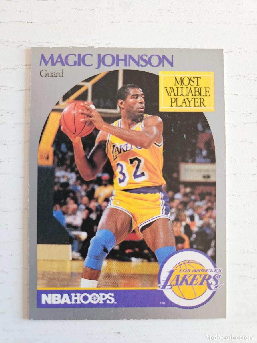 Fu&szlig;ball-Sticker: 157 MAGIC JOHNSON MOST VALUE PLAYER LAKERS CROMO TRADING CARD NBA HOOPS 1990 NUEVO