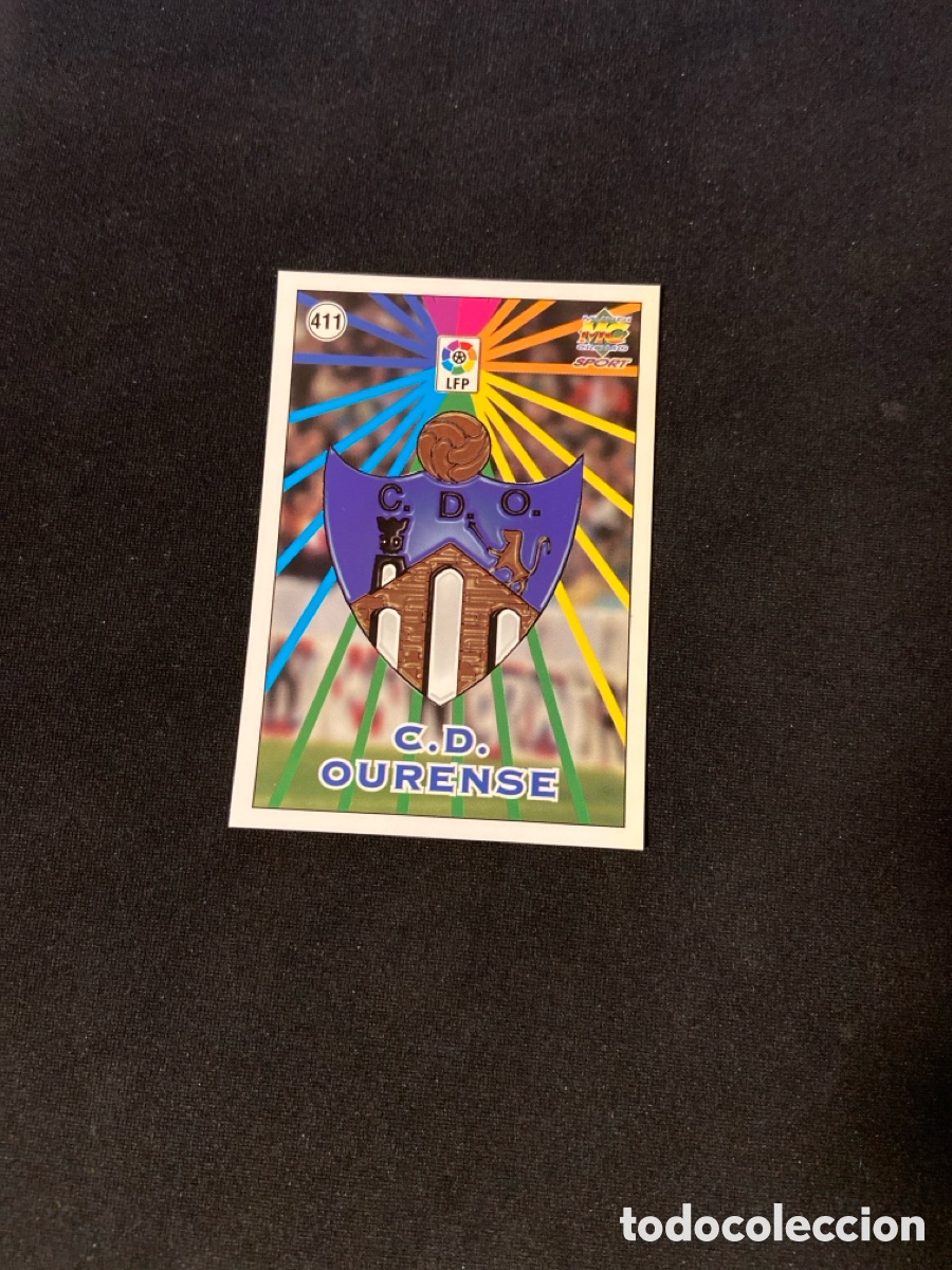 Fu&szlig;ball-Sticker: ESCUDO 411 (OURENSE) MUNDICROMO 1998-1999 98 99 FICHAS LIGA F-1
