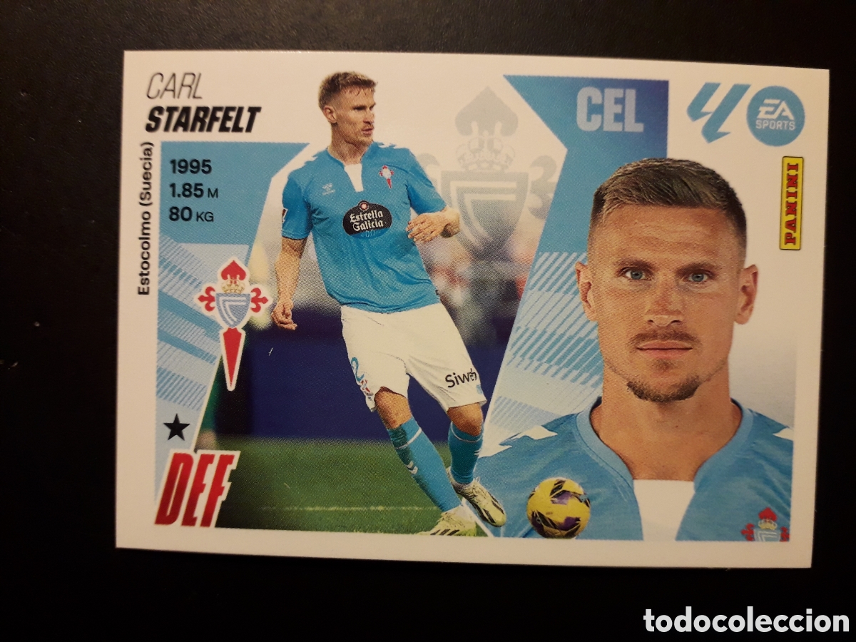 Cromos de F&uacute;tbol: STARFELT CELTA DE VIGO N&deg; 8 ED ESTE 2025 2026 25 26 SIN PEGAR PEDIDO M&Iacute;NIMO 3&euro;.