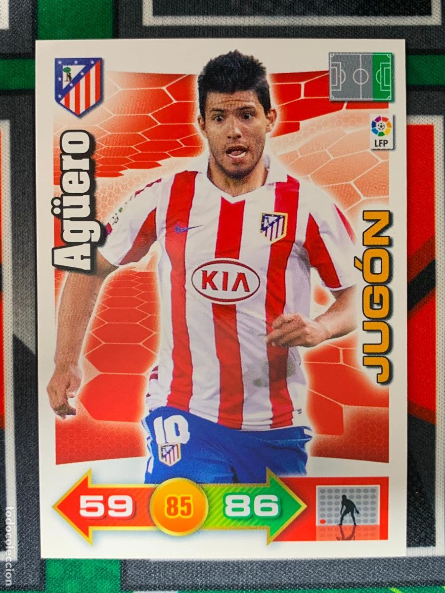 Football Stickers: 52 Ag&uuml;ero Atl&eacute;tico Madrid Jug&oacute;n Adrenalyn XL 2010 2011 10 11 PANINI