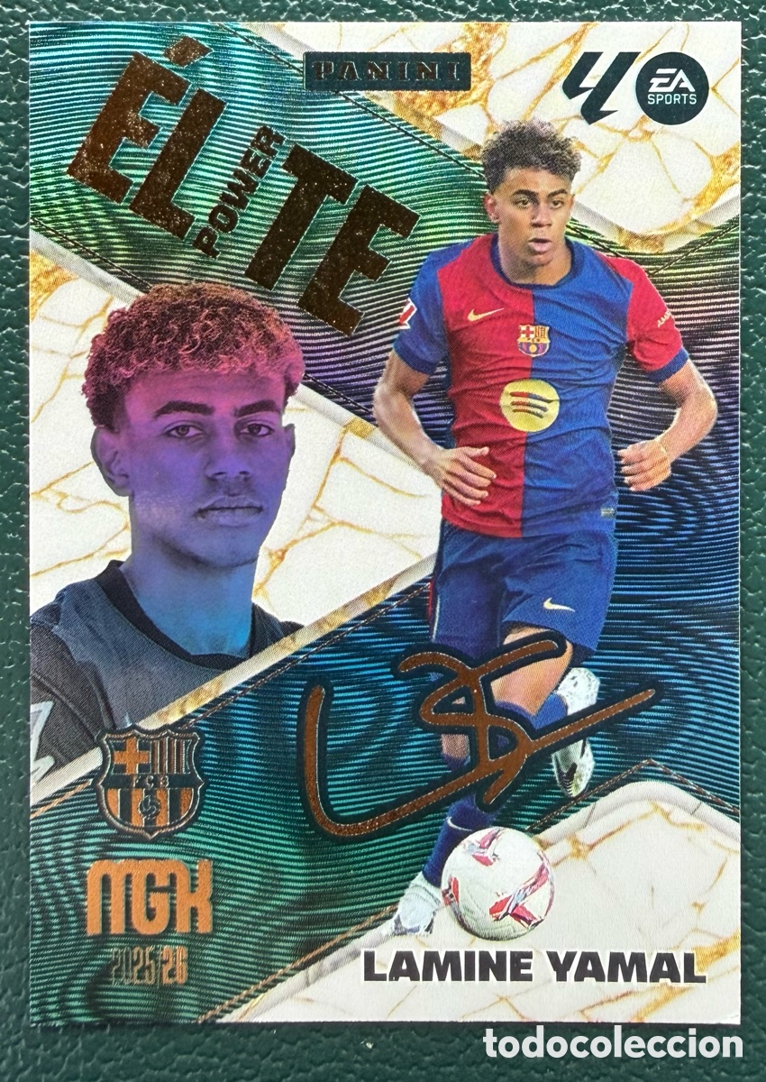 Cromos de F&uacute;tbol: P9 LAMINE YAMAL FC BARCELONA ELITE POWER FICHAS ALBUM MEGACRACKS 2025 2026 MGK 25 26