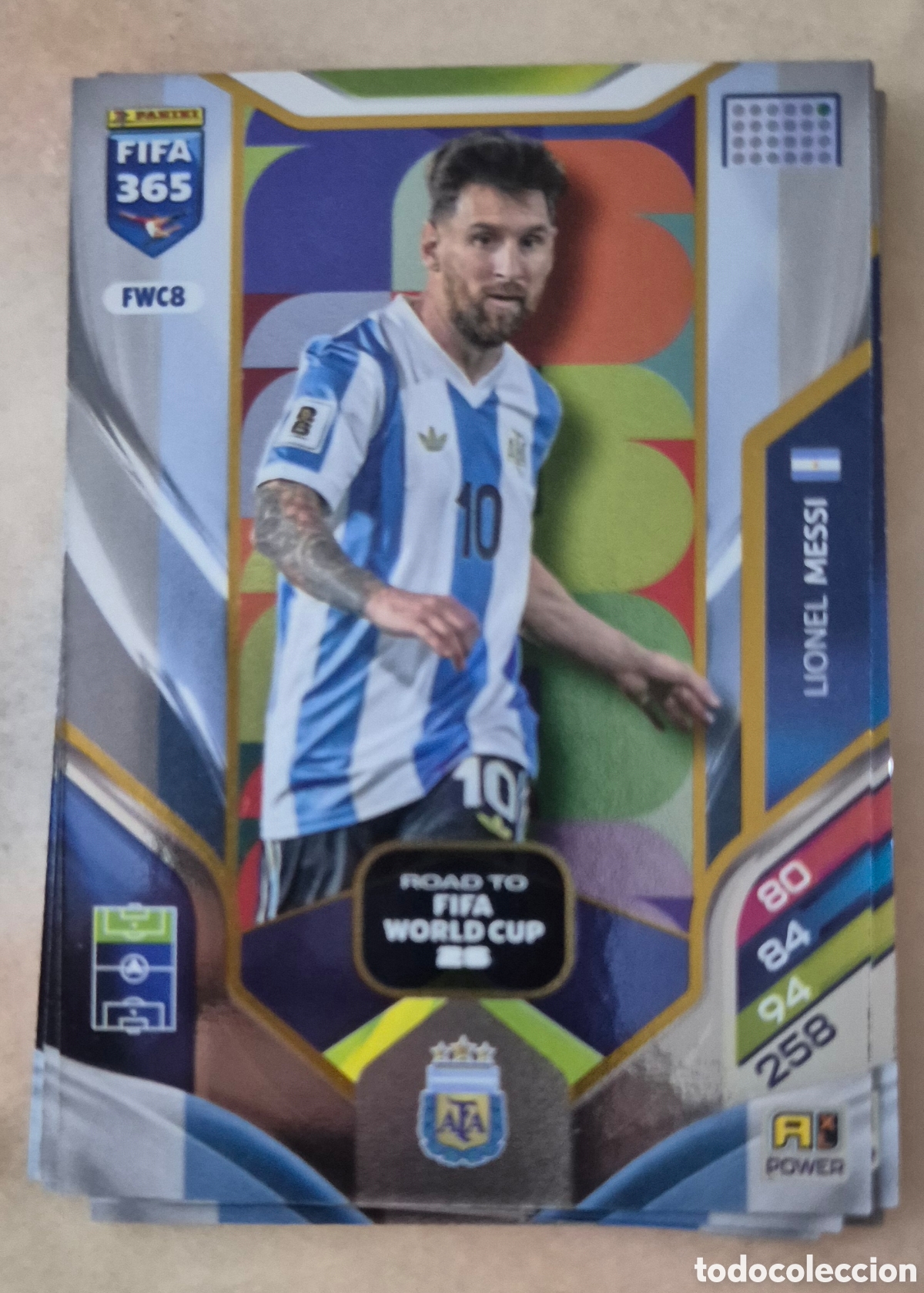 Cromos de f&uacute;tbol: FWC8 messi Argentina road to fifa world cup fifa 365 2026