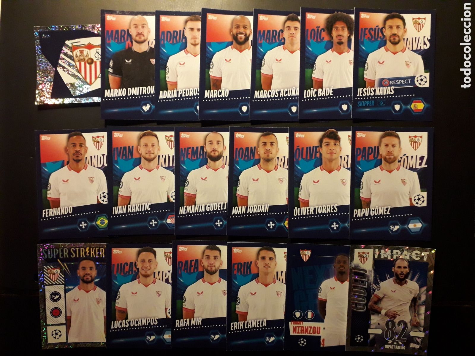 Cromos de Futebol: 19 CROMOS SEVILLA EQUIPO B&Aacute;SICO COMPLETO UEFA CHAMPIONS LEAGUE SEASON TOPPS 23 24 2023 2024