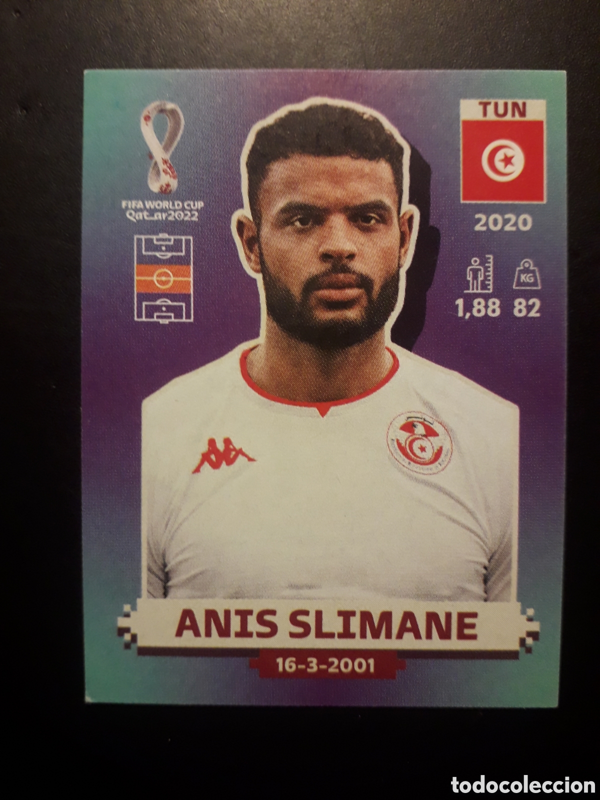 Football Stickers: ANIS SLIMANE T&Uacute;NEZ N&deg; 17 COPA MUNDIAL DE F&Uacute;TBOL QATAR 2022 22 PANINI SIN PEGAR PEDIDO M&Iacute;NIMO 3&euro;