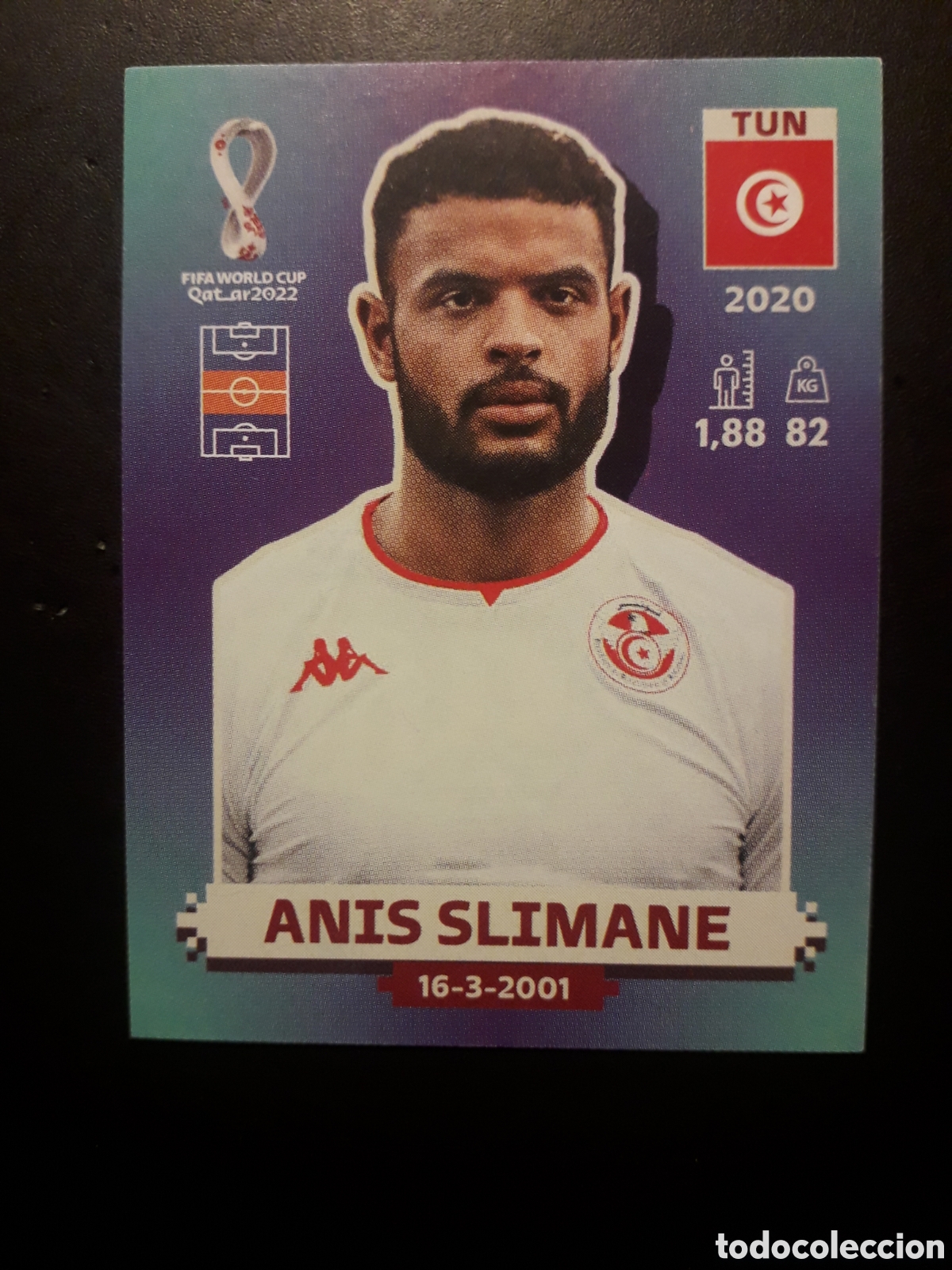 Football Stickers: ANIS SLIMANE T&Uacute;NEZ N&deg; 17 COPA MUNDIAL DE F&Uacute;TBOL QATAR 2022 22 PANINI SIN PEGAR PEDIDO M&Iacute;NIMO 3&euro;.