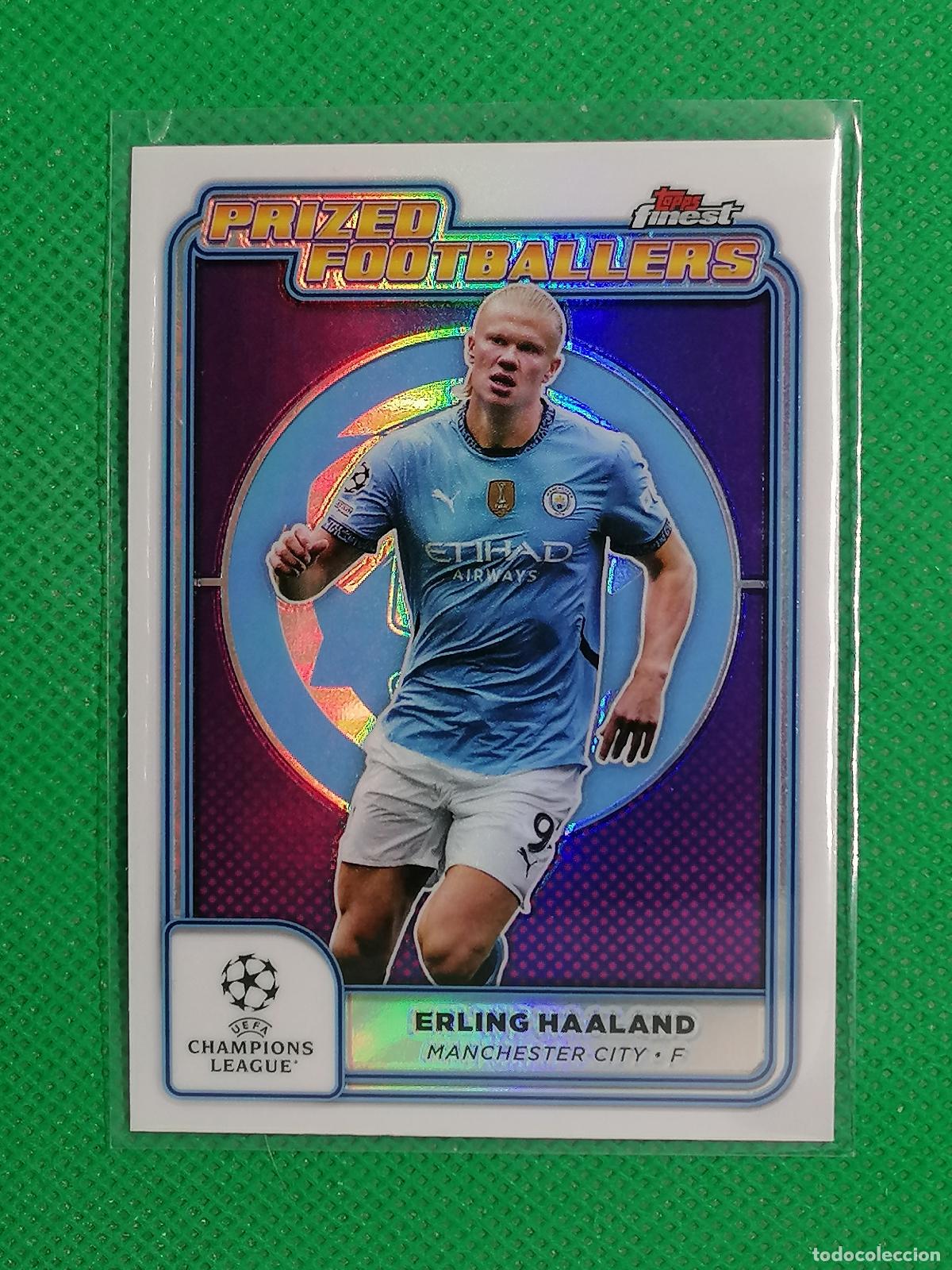 Cromos de F&uacute;tbol: PF-22 ERLING HAALAND MANCHESTER CITY PRIZED FOOTBALLERS ⚽ TOPPS CHROME FINEST UCL 2024 2025 24 25 ⚽