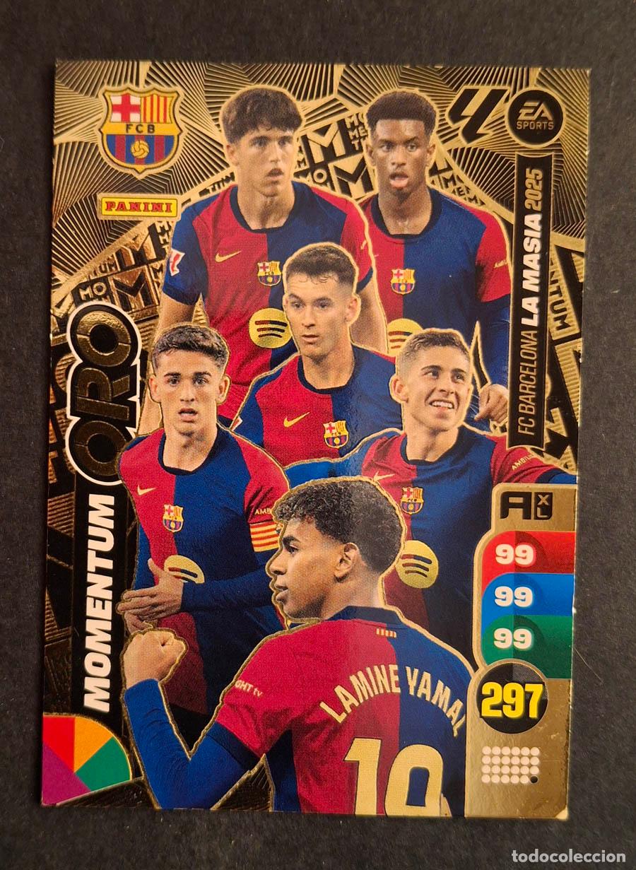 Football Stickers: Momentum Oro FC Barcelona La Mas&iacute;a, Lamine Yamal Gavi Cubars&iacute;, Panini Adrenalyn XL 2024 2025 24 25