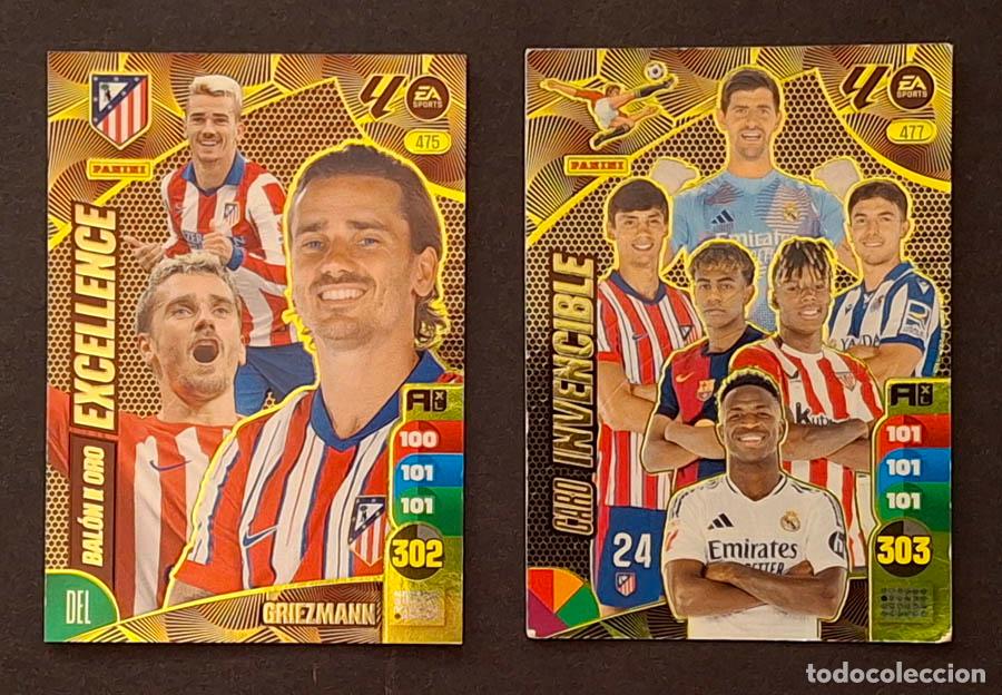 Football Stickers: 2 cards Balon de Oro Excellence y Card Invencible Adrenalyn 2024-2025 24-25