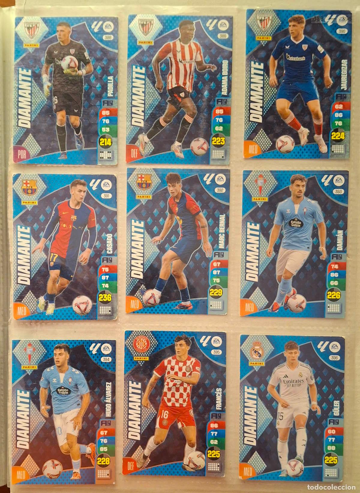 Cromos de f&uacute;tbol: 9 cards Diamante Adrenalyn 2024-2025 24-25