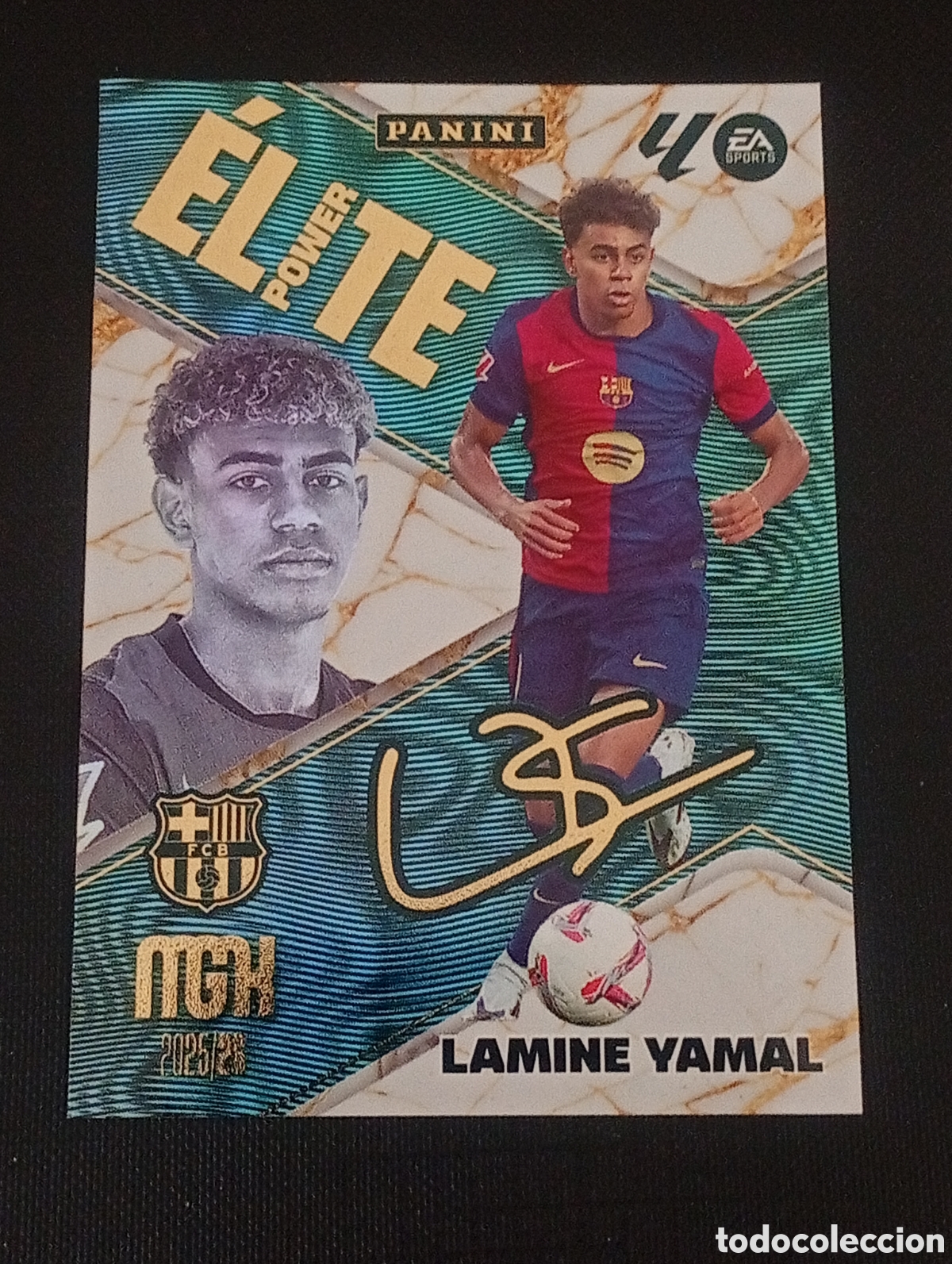 Cromos de F&uacute;tbol: P9 power elite LAMINE YAMAL BARCELONA MEGACRACKS 2025 2026 25 26 CROMOS CARDS PARALELA AUTOGRAFO TCG