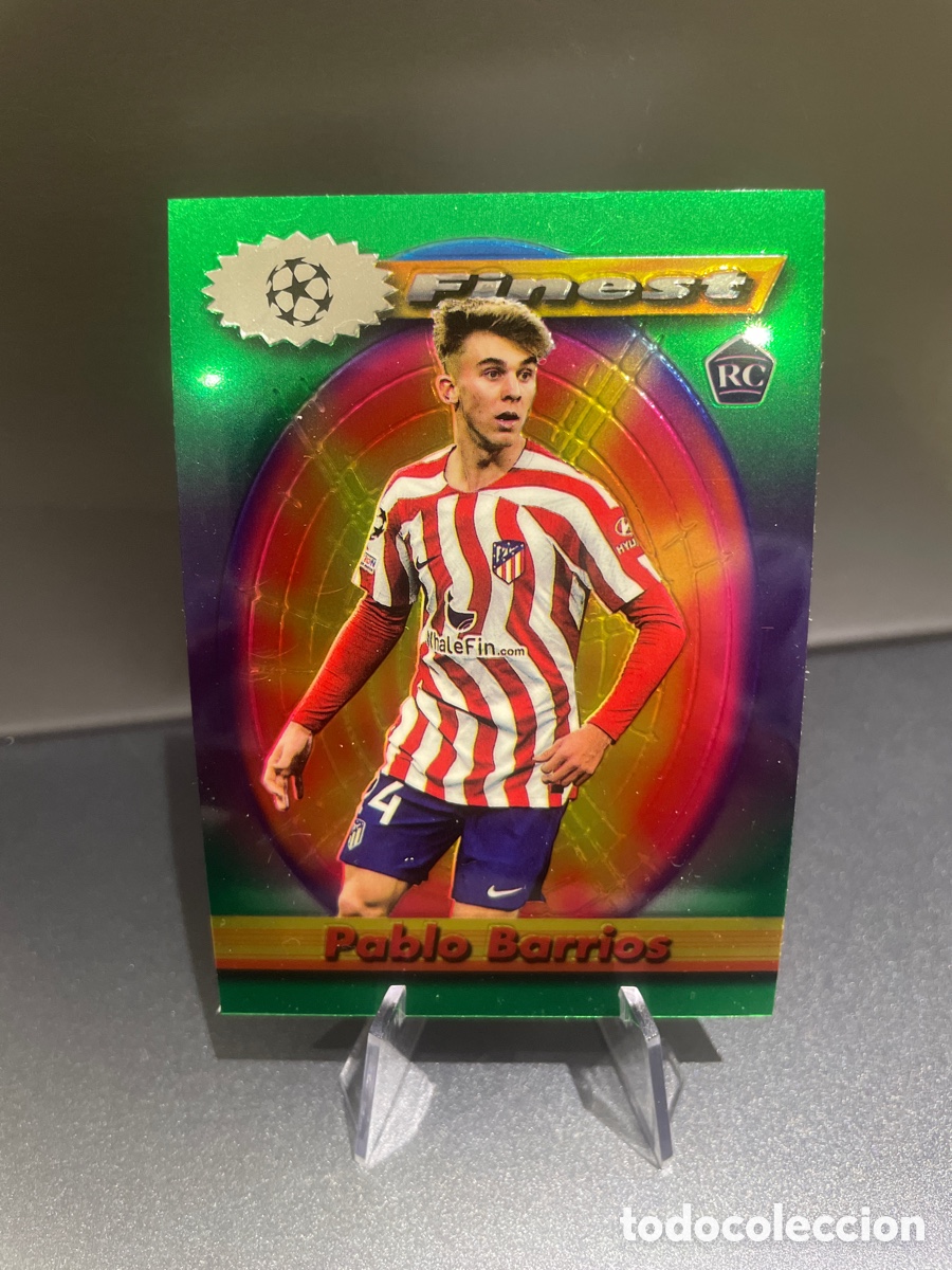 Fu&szlig;ball-Sticker: Pablo Barrios 7 Rookie Topps Finest Flashbacks UCL 2022-23 Atletico de Madrid